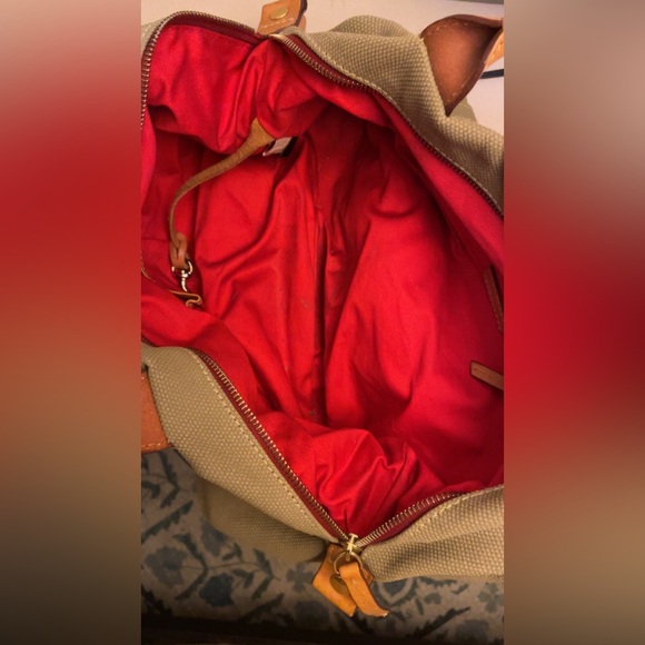 Dooney & Bourke Olive Satchel with Tan Leather Trim - Picture 7 of 8